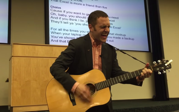 Geeky teacher sings cover of Justin Bieber’s ‘Love Yourself’ to teach Microsoft Excel