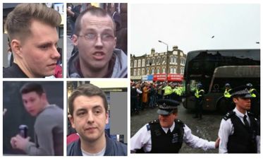 Police release pictures of four men after Manchester United coach attack