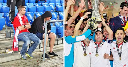 Rival fans all mock the same crying Liverpool fan after Europa League heartache