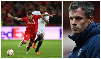 Jamie Carragher’s deleted tweet doesn’t make great reading for Alberto Moreno