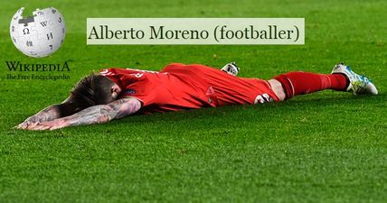 Alberto Moreno’s Wikipedia page was ruthlessly updated after Liverpool lose to Sevilla