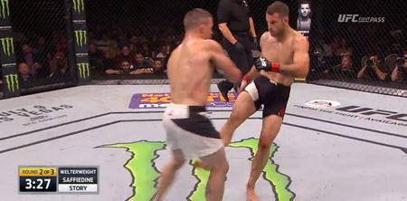 Tarec Saffiedine’s brutal leg kicks certainly left their mark on Rick Story