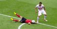 Albania captain Lorik Cana sent off for ridiculous Phil Jones style defending