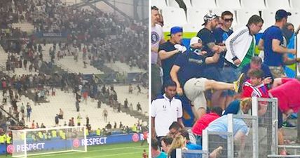 How are England fans expected to avoid trouble if they’re not even safe in the stands?