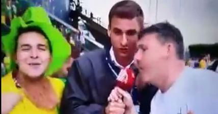 Hungarian TV reporter deserves a medal for dealing with roguish Irish fans live on air