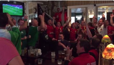 Irish and Belgian fans have passionate sing-off in Bordeaux bar