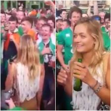 Love is in the air for Irish fans as hundreds sing to one French girl