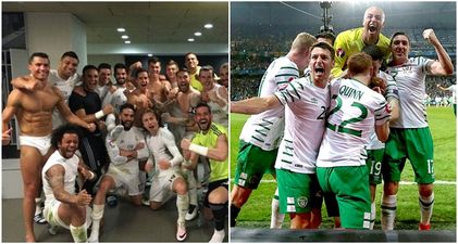 This dressing room photo from the Irish team puts Real Madrid’s to shame