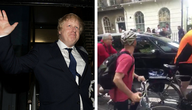 A bunch of angry cyclists tried to block Boris Johnson from getting to work