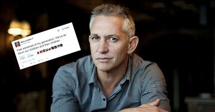 Gary Lineker is “ashamed” after UK votes to leave the EU