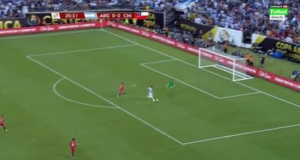 Gonzalo Higuain somehow missed this absolute sitter of a chance to win the Copa America