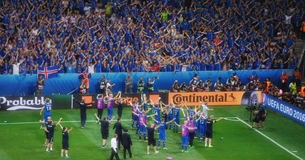 Icelandic players’ united celebration with fans is one of the highlights of the Euros