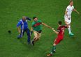 Cristiano Ronaldo pulled off the sharpest sidestep when a streaker interrupted the Portugal game