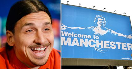 The new ‘Welcome to Manchester’ sign for Zlatan above City’s shop is genuinely hilarious