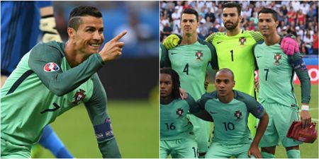 Fans take the p*ss as Cristiano Ronaldo caught doing that weird tip-toe thing again in Portugal photo