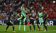 Gravity-defying Cristiano Ronaldo gave Portugal the lead with towering header