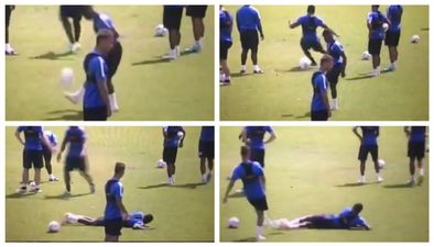 Watch QPR wonderkid fall flat on his arse whilst attempting to showboat in training