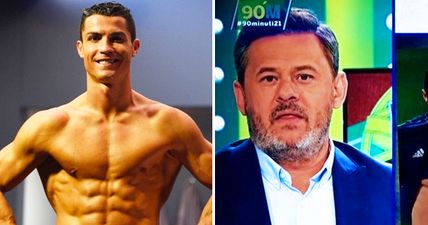 Catalan channel went to the trouble of photoshopping out Ronaldo’s six-pack