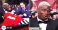 Watch how Pogba reacted to being given a Man United shirt live on TV