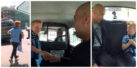 Watch a young City fan get the surprise of his life when he shares a cab ride with Pep Guardiola