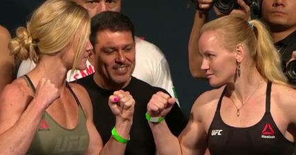 This UFC staredown between Holly Holm and Valentina Shevchenko was almost uncomfortably long