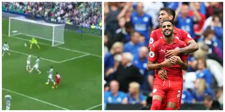 Riyad Mahrez has scored an absolute stunner for Leicester in pre-season