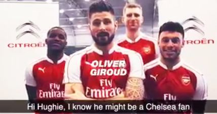 Arsenal players help Chelsea fan win over his Gooner father-in-law