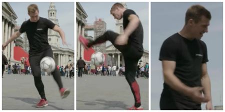 Watch this football freestyler break the world record for around the worlds