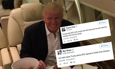 Donald Trump eats KFC like a goddamn monster