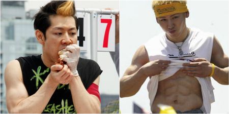 This is how a Japanese eating champion keeps his six pack eating 6,000 calories in one go