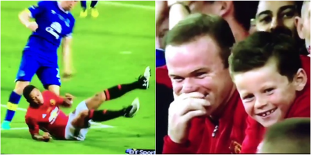 This was Wayne Rooney’s reaction to Memphis Depay’s pathetic overhead kick