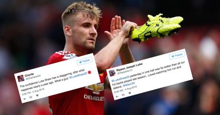 One Manchester United fan got far too carried away about Luke Shaw last night