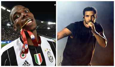 Man United fans fear Paul Pogba move is off as he hands Drake a Juventus shirt