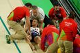 French gymnast breaks leg in this mis-timed vault landing