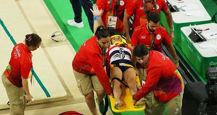 Watch medics stupidly drop the stretcher of Olympic gymnast who suffered horrid leg break