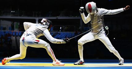 French Olympic fencer’s smartphone falls out of his pocket mid-match at Rio 2016