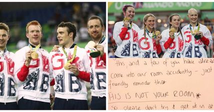 GB Olympic women’s team leave brilliant note for their pissed male teammates