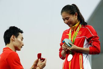 Chinese diver He Zi got a marriage proposal while on the Olympic podium