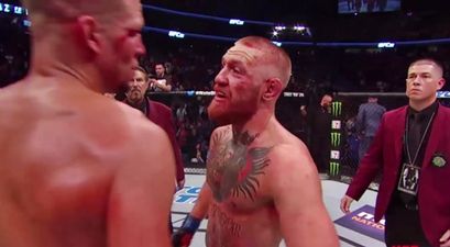 This is what Conor McGregor said to Nate Diaz before his hand was raised in victory