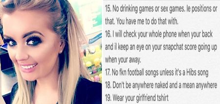 This girl has an absolutely ridiculous set of rules for her boyfriend’s holiday