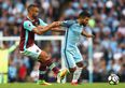 Sergio Aguero could miss the Manchester derby after he appears to elbow Winston Reid