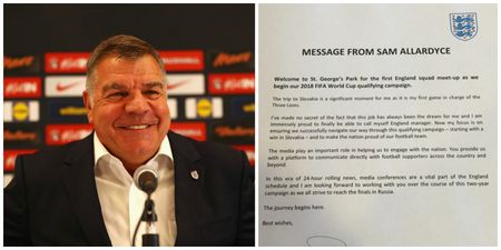 Read Sam Allardyce’s letter to the press as he confirms he will name his England captain tomorrow