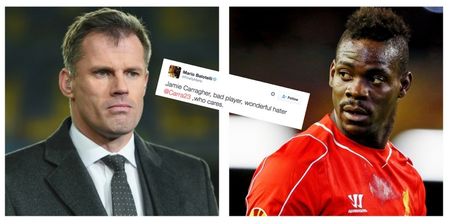 Mario Balotelli hits back at Jamie Carragher following the pundit’s comments