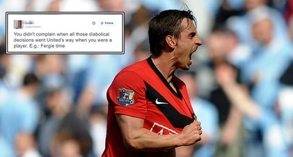 Gary Neville slams fan who claims Manchester United got favourable decisions from referees