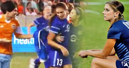 Pitch invader tried to get US star Alex Morgan’s autograph in the middle of a game