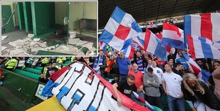 Rangers supporters accused of ripping apart Celtic Park bathrooms