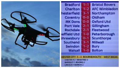 The Sky Sports results reader’s bizarre description of a drone had everyone cracking up