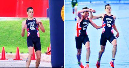 Alistair Brownlee saves brother Jonny from collapsing near finish line and helps him complete race