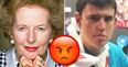 Photo of angry young Tory standing next to beheaded Margaret Thatcher goes viral