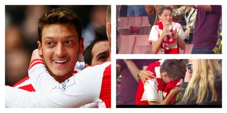 Mesut Özil overwhelms young fan by giving him his shirt after Arsenal thrash Chelsea